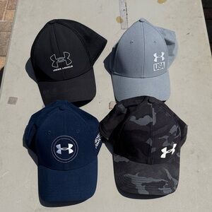 Under Armour Cap Bundle - Black, Gray, Navy, Black Camo lot of 4 !